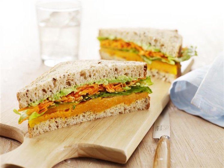 Roasted Pumpkin & Salad Sandwich