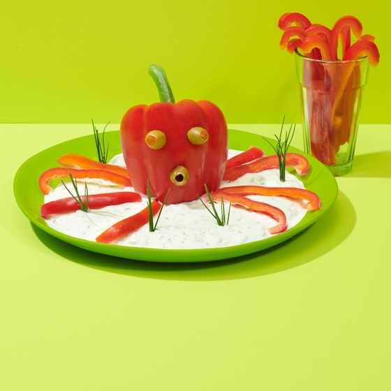 Capsicum Octopus With Tzatziki