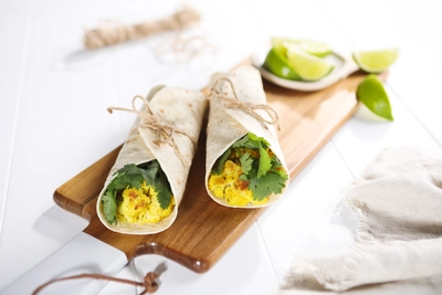 Curried Cauliflower Roti Wrap