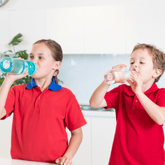 Kids drinking water