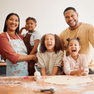 family in the kitchen