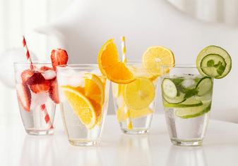 healthy water flavoured with fruit 
