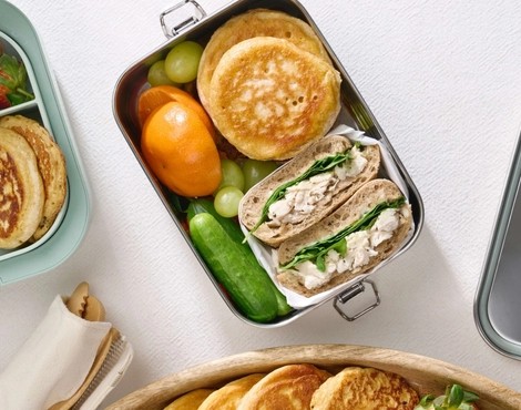 Healthy packed lunchbox scene