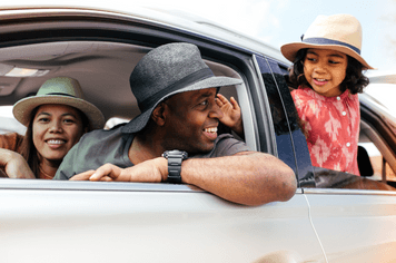 Family in car 