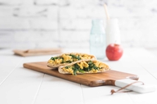 Spinach and egg pita